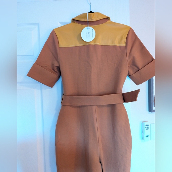 NWT Staud Davey Jumpsuit Brown Sample Size Small - Picture 8 of 9
